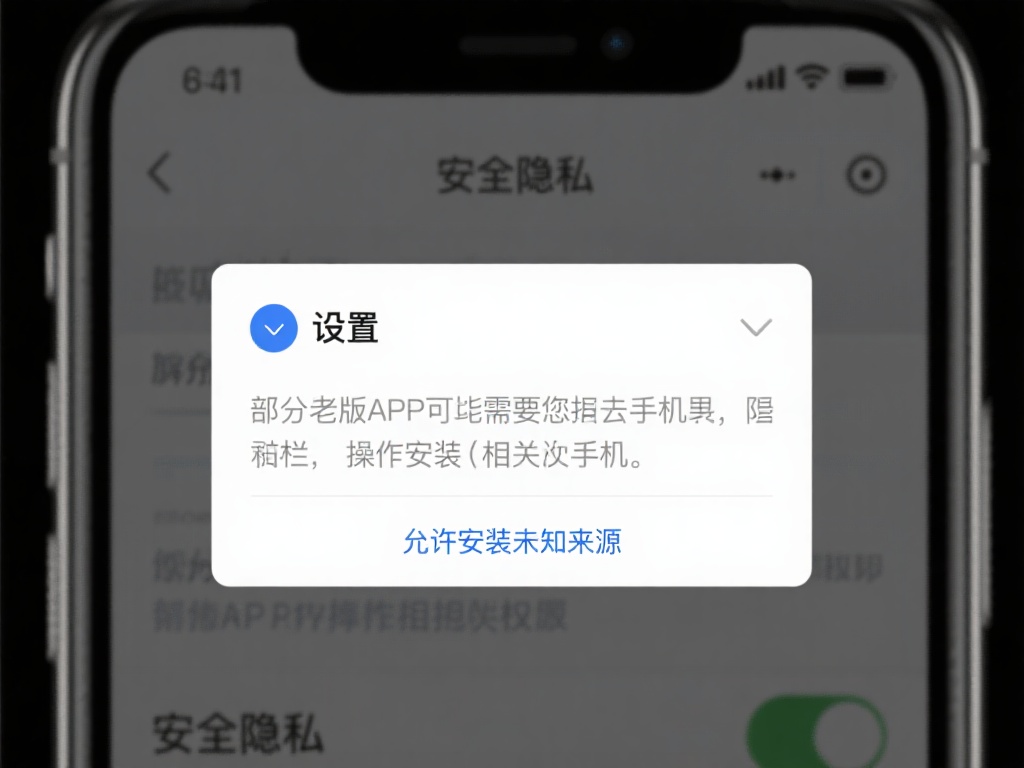 部分老版APP可能需要您开启手机的“允许安装未知来